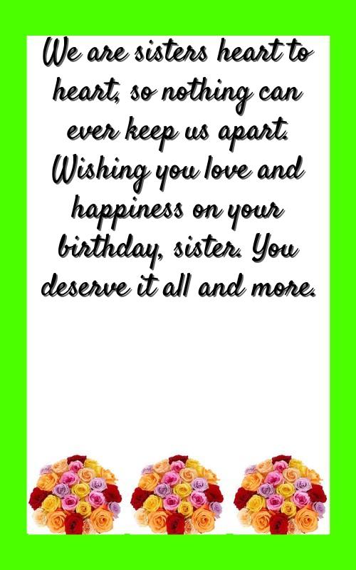 sister to sister birthday wishes